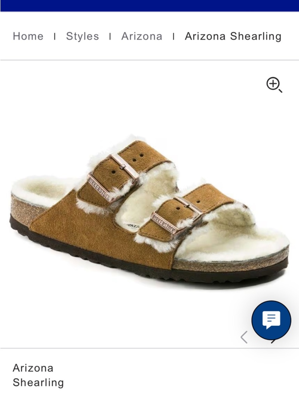 Birkenstock Arizona Shearling Slide Sandal - Chestnut